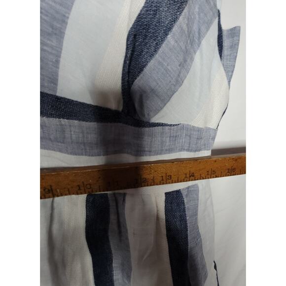J Crew- Point Sur- Linen Striped A Line Dress- size 12 - Picture 7 of 10
